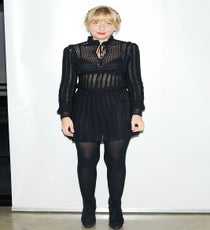 Chrissie Miller goes for the dark ' n' lacy look at RxArt.
Photo: Billy Farrell/BFAnyc.com. rx9