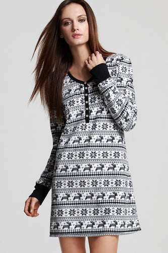 PJ Salvage Snow Fleece Deer Nightshirt