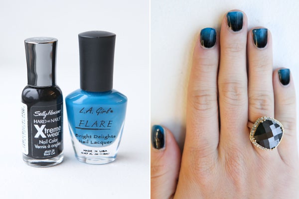 Blue Ombre Nails 