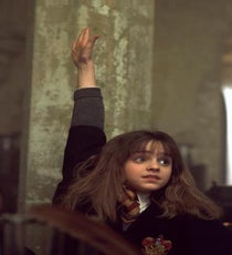 She has an answer for everything. There is literally nothing Hermione does not know. And if she doesn't know right away, she'll run to the library and come up with the best-researched, most thorough response possible.
Photo: Courtesy of Warner Bros.
hermionehand