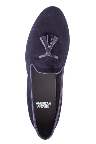 American Apparel Velvet Tassel Loafers