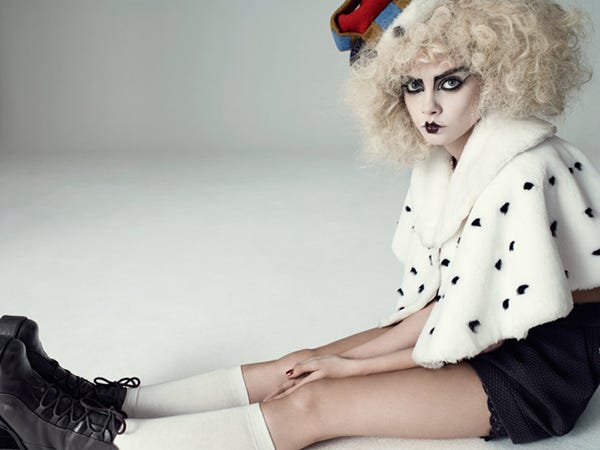 Cara Delevingne, i-D's Couture Clown, Is Less Creep, More Chic
