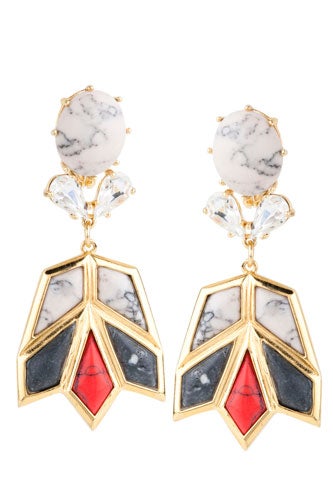 Lotus-Earring-Black-&-White