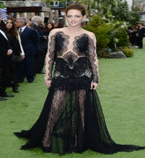Marchesa isn't a brand that the actress wears a whole lot, but Stewart went back to her lacy roots (which she has been channeling recently) with this floor-length number. Some didn't like it, but we think it is daring.Photo: Rex/Rex USA. Snow-White
