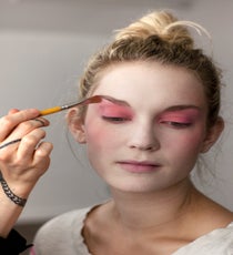 Be sure to blend the color all the way up into the brow, so there are no gaps of white skin peeking through. 07_HalloweenLook1_091512_149
