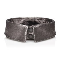 A high collar in pewter leather is the ultimate in Kaiser chic. Karl Lagerfeld Cracked leather collar, $196, available at Karl Lagerfeld. Karl-Lagerfeld-6