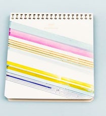 This cute watercolor notebook will inspire tons of bright ideas... or doodles. Postalco wheel printed A6 notebook, $35, available at Creatures of Comfort, 376 Broome Street (between Mott and Mulberry streets); No phone. postalco-notebook-2-$35