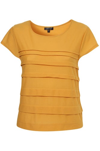 Topshop Mustard Tiered Tee