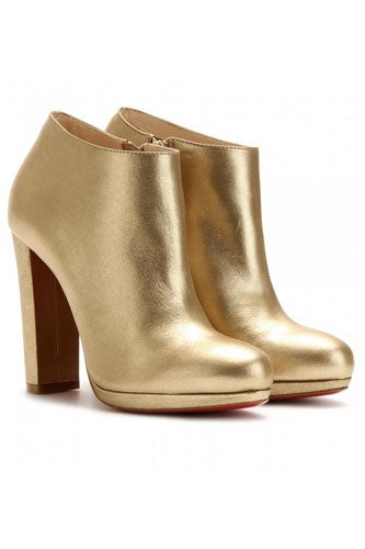 Christian Louboutin Gold Ankle Boots