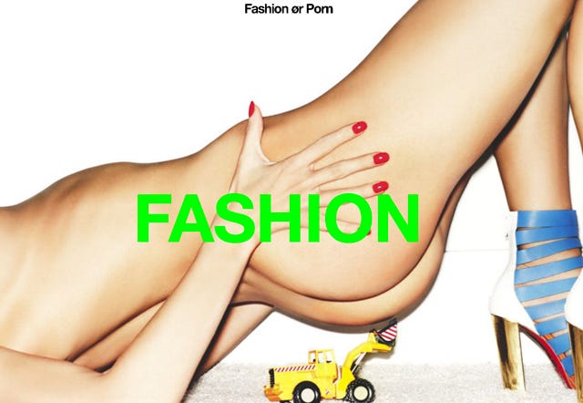 Fashion Or Porn Game - Model Sex Objectification