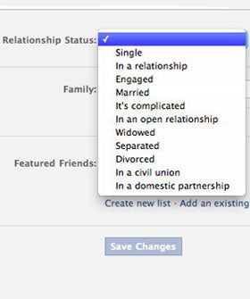 facebook relationship status